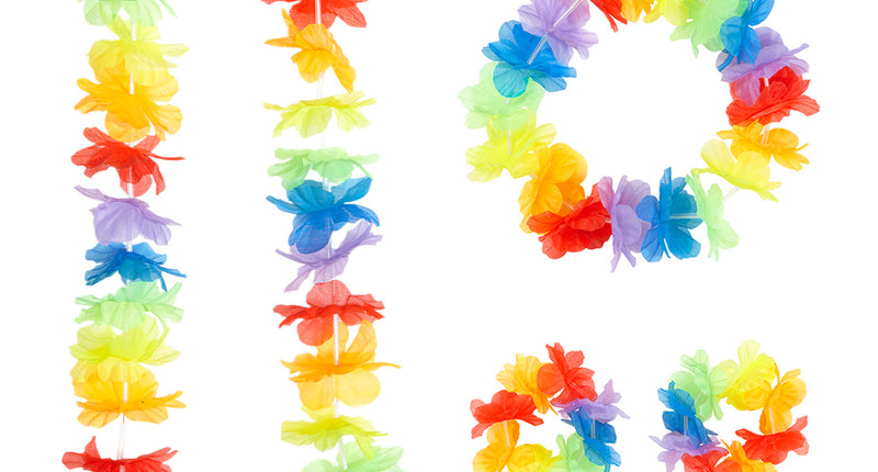 e-carnavalskleding-SYK Hawaii set regenboog
