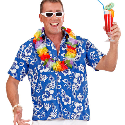 e-carnavalskleding-SYK Hawaii shirt blauw tropical Danny