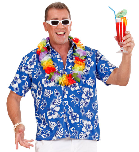 e-carnavalskleding-SYK Hawaii shirt blauw tropical Danny