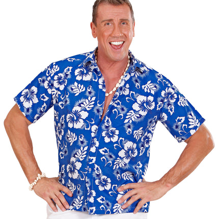 e-carnavalskleding-SYK Hawaii shirt blauw tropical Danny