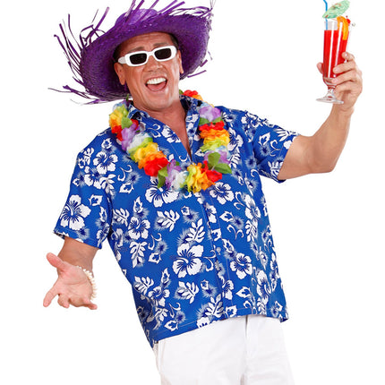 e-carnavalskleding-SYK Hawaii shirt blauw tropical Danny