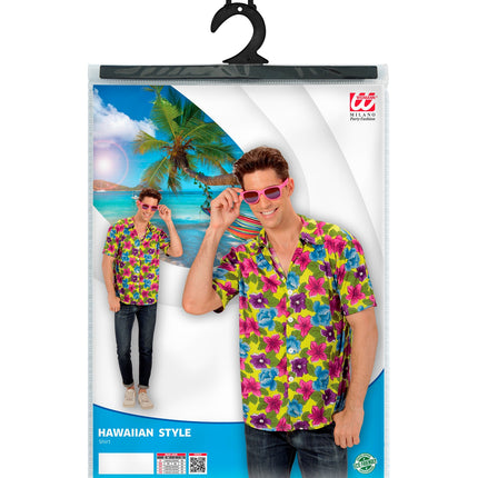 e-carnavalskleding-SYK Hawaii shirt bloemen geel