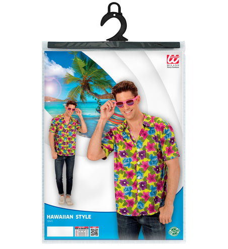 e-carnavalskleding-SYK Hawaii shirt bloemen geel