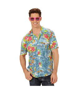 e-carnavalskleding-SYK Hawaii shirt lichtblauw