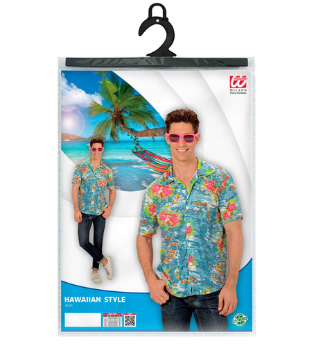 e-carnavalskleding-SYK Hawaii shirt lichtblauw