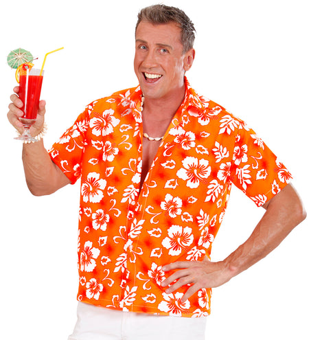 e-carnavalskleding-SYK Hawaii shirt oranje tropical Danny