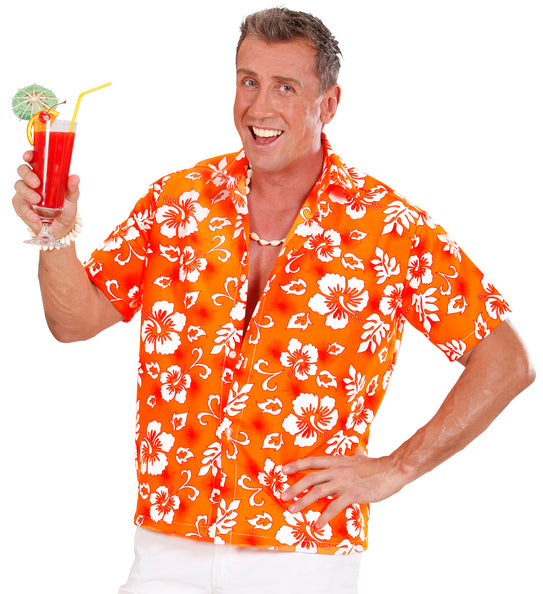 e-carnavalskleding-SYK Hawaii shirt oranje tropical Danny