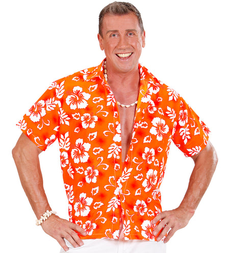 e-carnavalskleding-SYK Hawaii shirt oranje tropical Danny