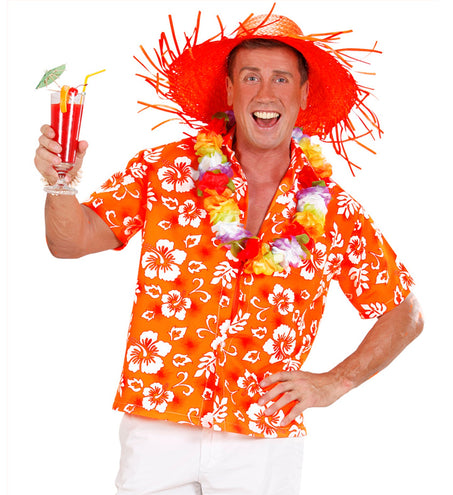 e-carnavalskleding-SYK Hawaii shirt oranje tropical Danny