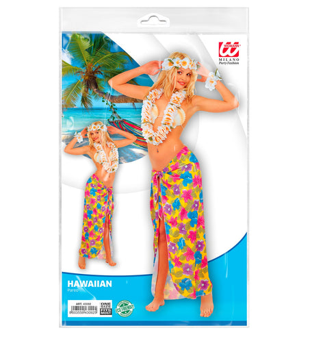 e-carnavalskleding-SYK Hawaiiaanse Pareo rok geel