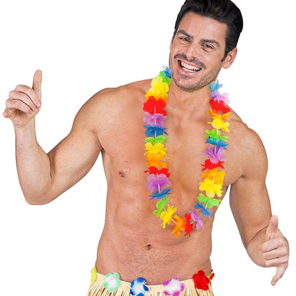 e-carnavalskleding-SYK Hawaiikrans regenboog