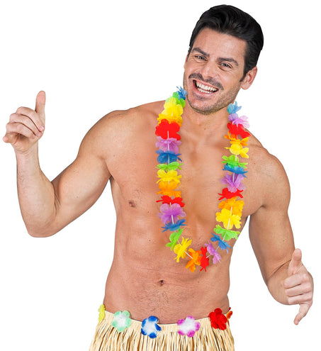 e-carnavalskleding-SYK Hawaiikrans regenboog