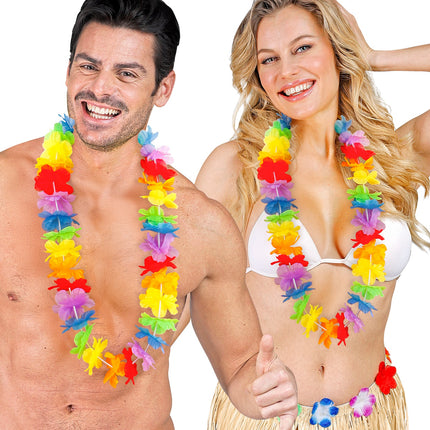 e-carnavalskleding-SYK Hawaiikrans regenboog