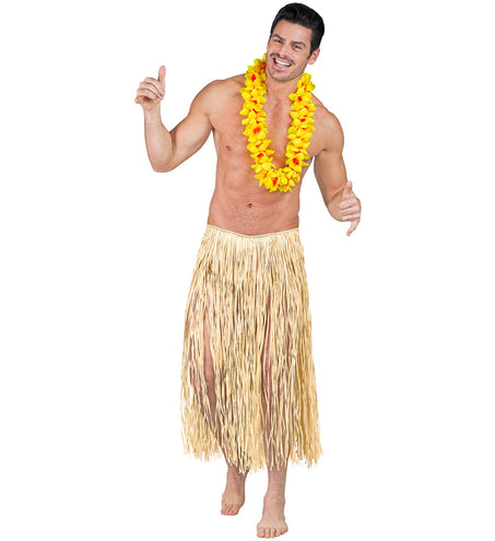 e-carnavalskleding-SYK Hawaiirokje naturel lang volwassenen