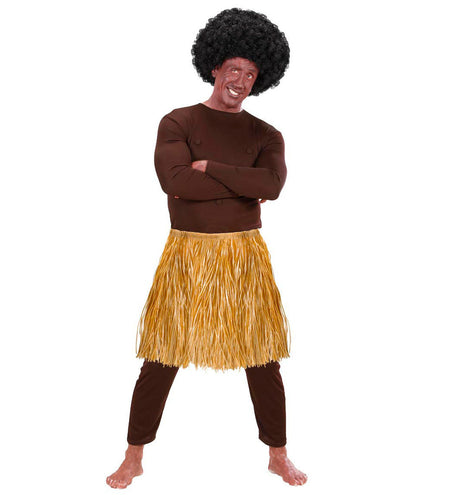 e-carnavalskleding-SYK Hawaiirokje stro naturel 55cm