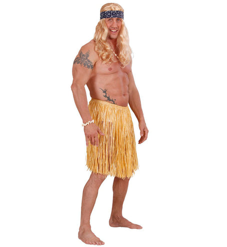 e-carnavalskleding-SYK Hawaiirokje stro naturel 55cm
