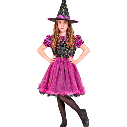 e-carnavalskleding-SYK Heks kind roze Eva