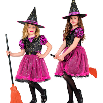 e-carnavalskleding-SYK Heks kind roze Eva