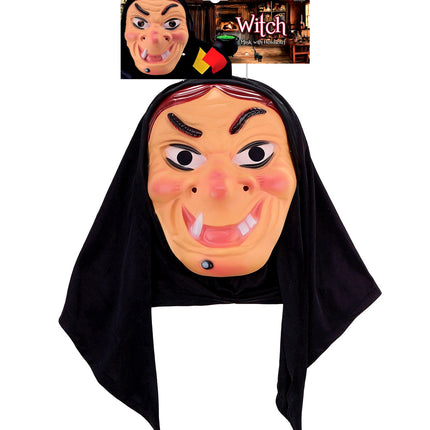 e-carnavalskleding-SYK Heksenmasker Rina met hoofddoek