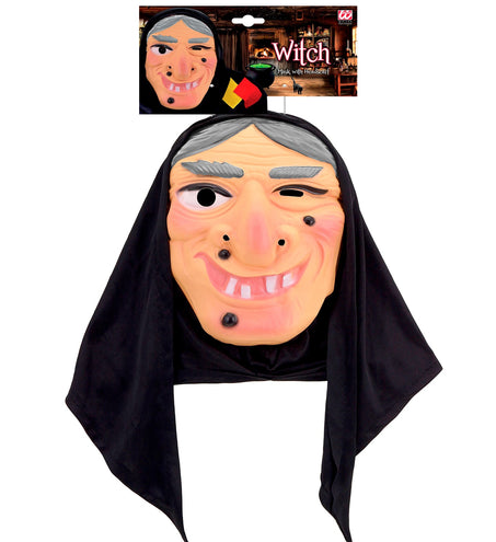 e-carnavalskleding-SYK Heksenmasker Tinie  met hoofddoek