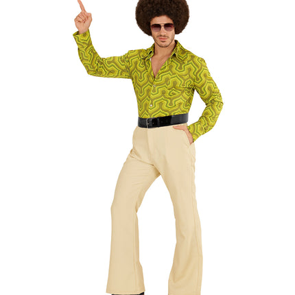 e-carnavalskleding-SYK Heren disco broek jaren 70 beige