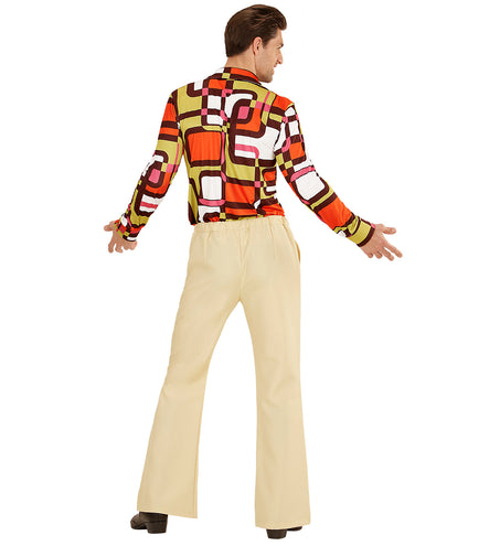 e-carnavalskleding-SYK Heren disco broek jaren 70 beige