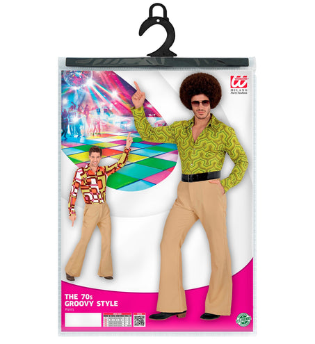 e-carnavalskleding-SYK Heren disco broek jaren 70 beige