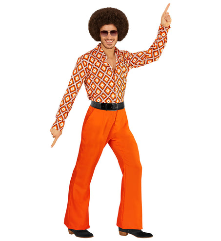 e-carnavalskleding-SYK Heren disco broek jaren 70 oranje