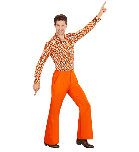 e-carnavalskleding-SYK Heren disco broek jaren 70 oranje