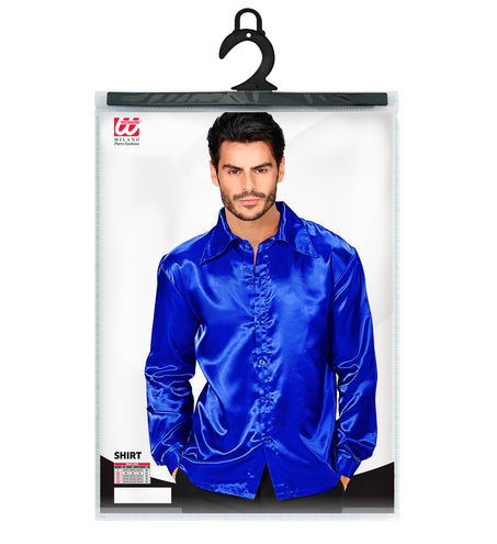 e-carnavalskleding-SYK Heren jaren 70 disco blouse blauw