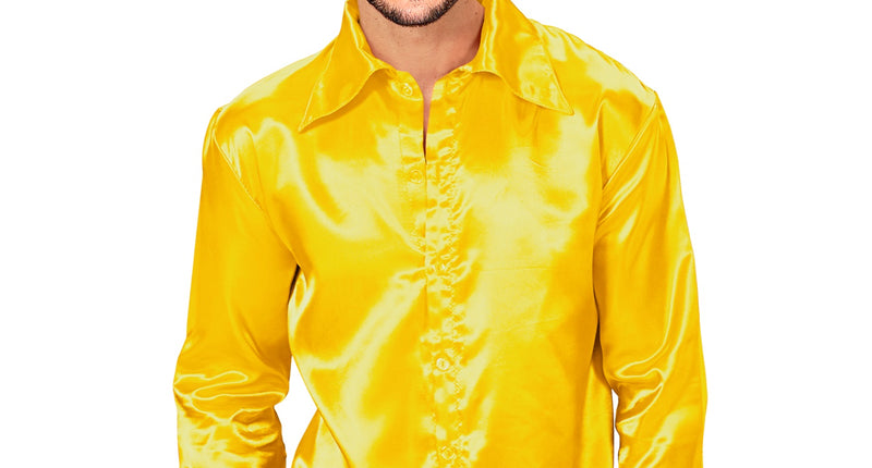e-carnavalskleding-SYK Heren jaren 70 disco blouse geel