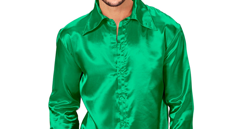 e-carnavalskleding-SYK Heren jaren 70 disco blouse groen