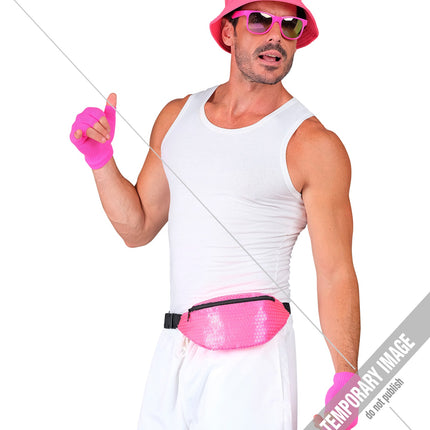 e-carnavalskleding-SYK Heuptasje pailletten neon roze