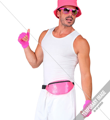 e-carnavalskleding-SYK Heuptasje pailletten neon roze