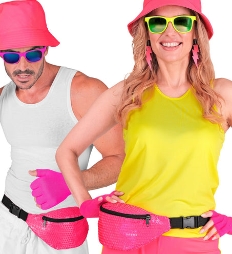 e-carnavalskleding-SYK Heuptasje pailletten neon roze