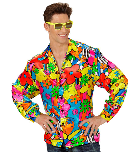 e-carnavalskleding-SYK Hippie blouse bloemen heren