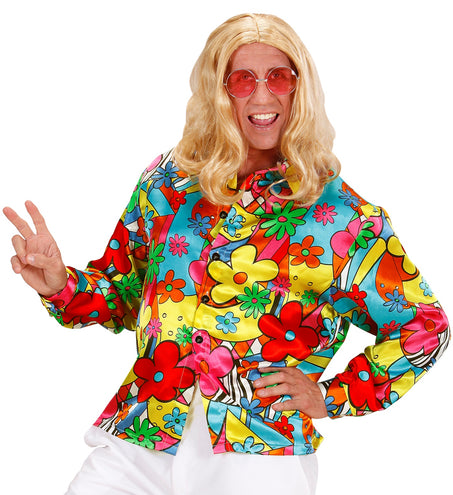 e-carnavalskleding-SYK Hippie blouse bloemen heren