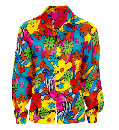 e-carnavalskleding-SYK Hippie blouse bloemen heren
