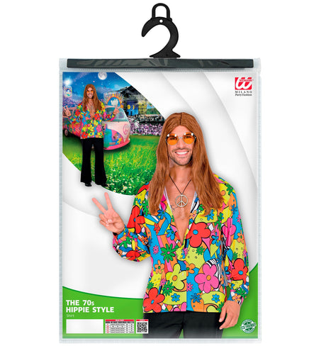 e-carnavalskleding-SYK Hippie blouse bloemen heren