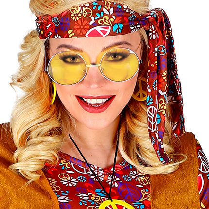e-carnavalskleding-SYK Hippie bril met gekleurde glazen