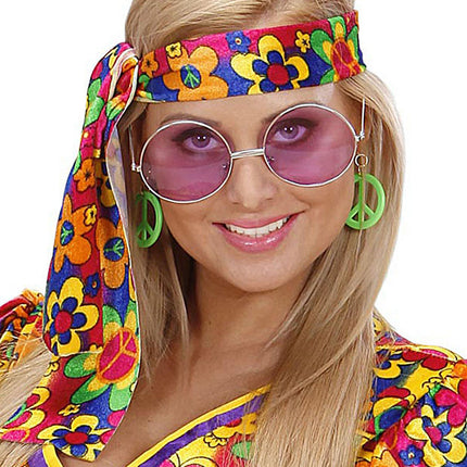 e-carnavalskleding-SYK Hippie bril met gekleurde glazen