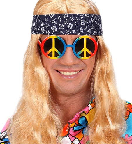 e-carnavalskleding-SYK Hippie bril peace regenboog