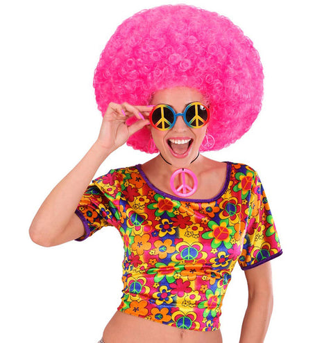 e-carnavalskleding-SYK Hippie bril peace regenboog