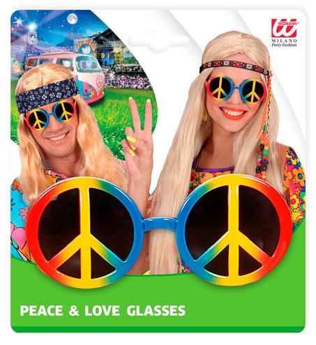 e-carnavalskleding-SYK Hippie bril peace regenboog