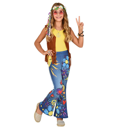 e-carnavalskleding-SYK Hippie broek kinderen 70's