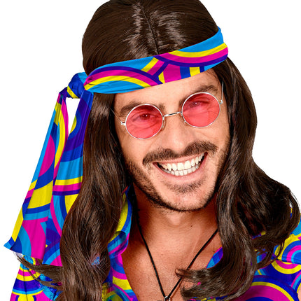 e-carnavalskleding-SYK Hippie hoofdband blauw tinten
