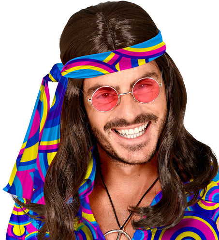 e-carnavalskleding-SYK Hippie hoofdband blauw tinten