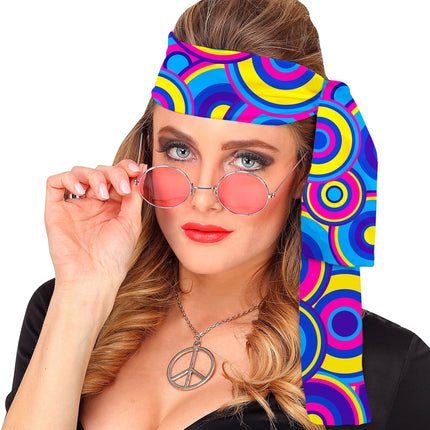 e-carnavalskleding-SYK Hippie hoofdband blauw tinten