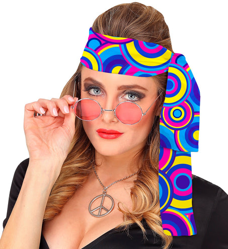 e-carnavalskleding-SYK Hippie hoofdband blauw tinten
