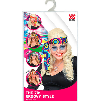 e-carnavalskleding-SYK Hippie hoofdband blauw tinten